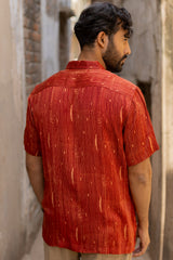 Maroon Modal Ajrakh Hand Block Printed Shirt