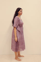 Cotton Hand Block Printed Kaftan - Blue