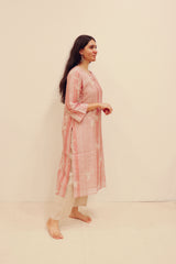 Chanderi Digital Printed kurta- Pink