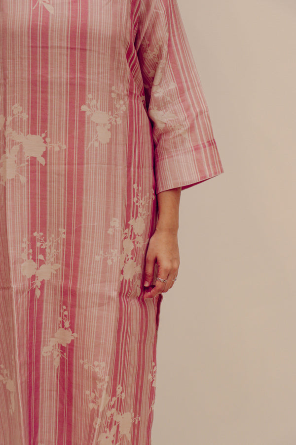Chanderi Digital Printed kurta- Pink