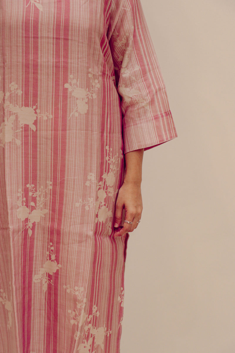 Chanderi Digital Printed kurta- Pink