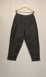 Dupion Silk Hand Block Printed Pant - Black