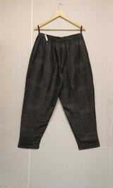 Dupion Silk Hand Block Printed Pant - Black