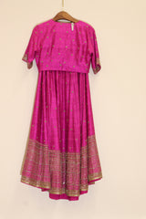 Raw Silk Hand Embroidered Lehenga - Pink