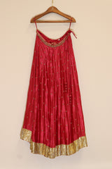 Silk Hand Embroidered Lehenga - Pink