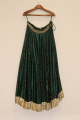 Silk Hand Embroidered Lehenga - Green