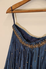 Silk Hand Embroidered Lehenga - Blue