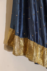 Silk Hand Embroidered Lehenga - Blue