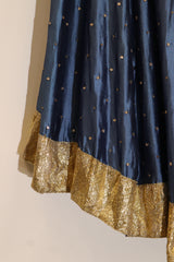 Silk Hand Embroidered Lehenga - Blue