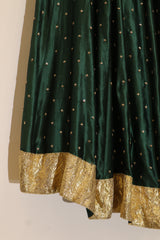 Silk Hand Embroidered Lehenga - Green