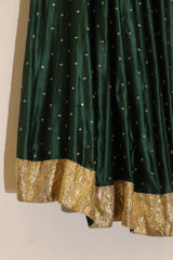 Silk Hand Embroidered Lehenga - Green
