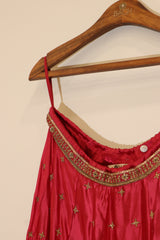 Silk Hand Embroidered Lehenga - Pink