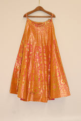 Silk Lehenga - Orange