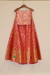 Silk Lehenga - Orange