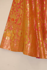 Silk Lehenga - Orange