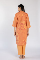 Orange Striped & Floral Cotton Tunic