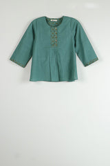 Green Cotton Short Top