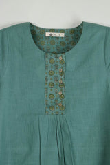 Green Cotton Short Top