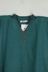 Green Cotton Short Kaftan Top