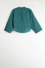 Green Cotton Short Kaftan Top