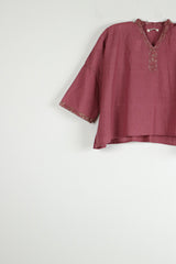 Pink Cotton Short Kaftan Top