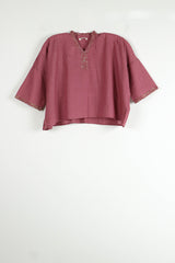 Pink Cotton Short Kaftan Top