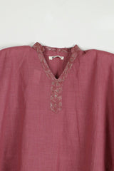 Pink Cotton Short Kaftan Top