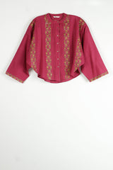 Pink Cotton Short Kaftan Top