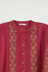 Pink Cotton Short Kaftan Top