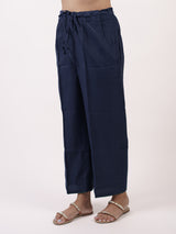 Blue Solid Chanderi Parallel