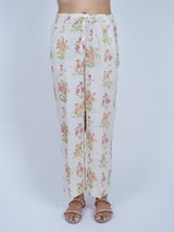 White Floral Block Printed Chanderi Parallel
