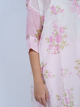 Pink Floral Hand Block Printed Chanderi Tunic