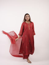 Red Kota Silk Dupatta