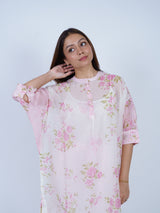 Pink Floral Hand Block Printed Chanderi Tunic
