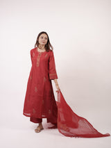 Red Kota Silk Dupatta