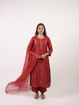 Red Kota Silk Dupatta