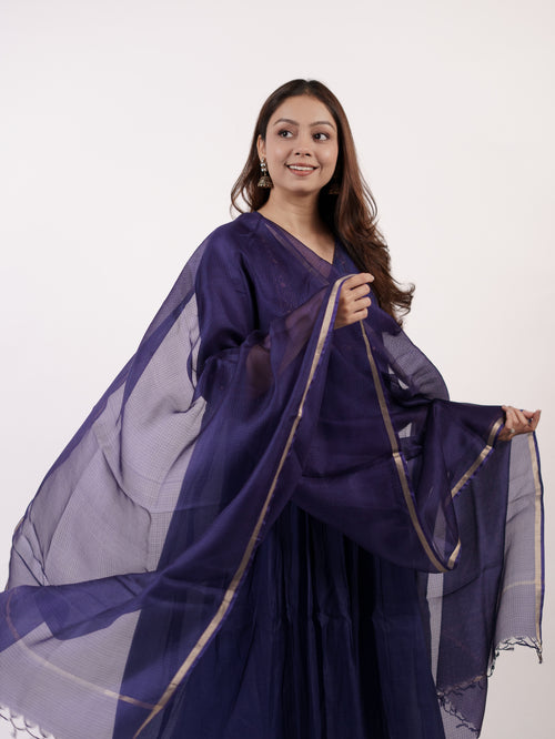 Blue Kota Silk Dupatta
