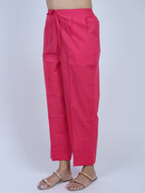 Pink Cotton Drawstring Parallel