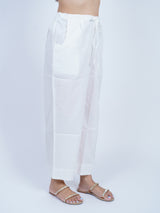 White Solid Cotton Parallel
