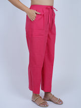 Pink Cotton Drawstring Parallel