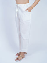 White Solid Cotton Parallel