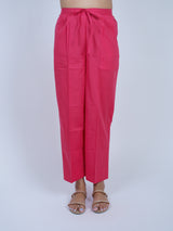 Pink Cotton Drawstring Parallel