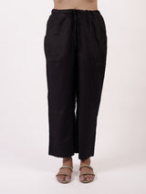 Black Solid Chanderi Parallel