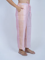 Multicolor Striped Chanderi Parallel