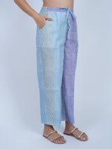 Blue Striped Chanderi Parallel