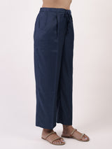 Blue Solid Chanderi Parallel