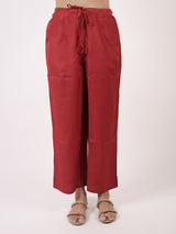 Red Solid Chanderi Parallel
