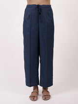 Blue Solid Chanderi Parallel