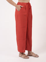 Orange Solid Chanderi Parallel