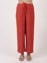 Orange Solid Chanderi Parallel